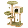 Árbol para Gatos de Madera y Poliéster con Verde