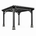 Pérgola de aluminio y cemento negra 300x400 cm