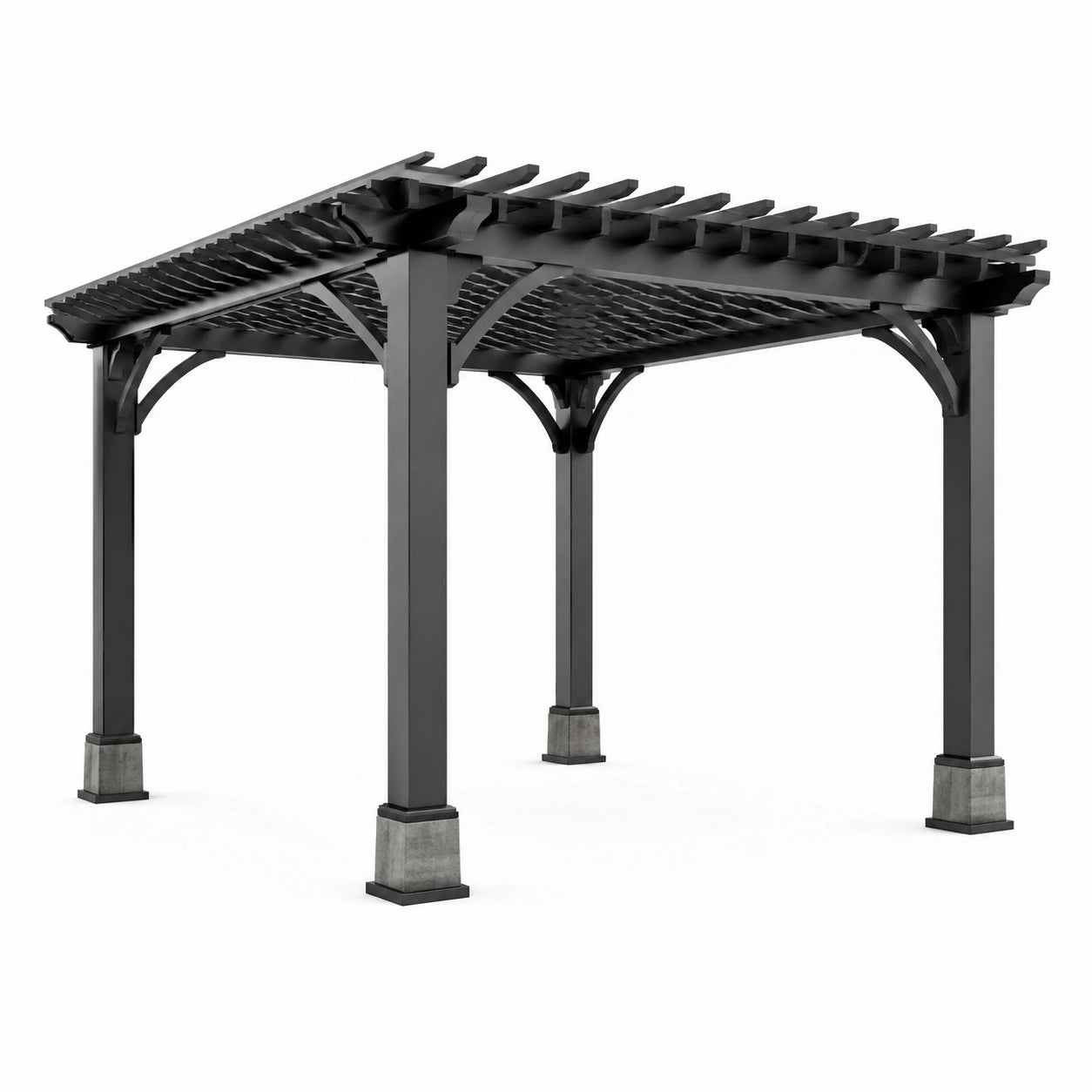 Pérgola de aluminio y cemento negra 300x400 cm