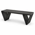 Banco de madera de acacia negro para interior y exterior
