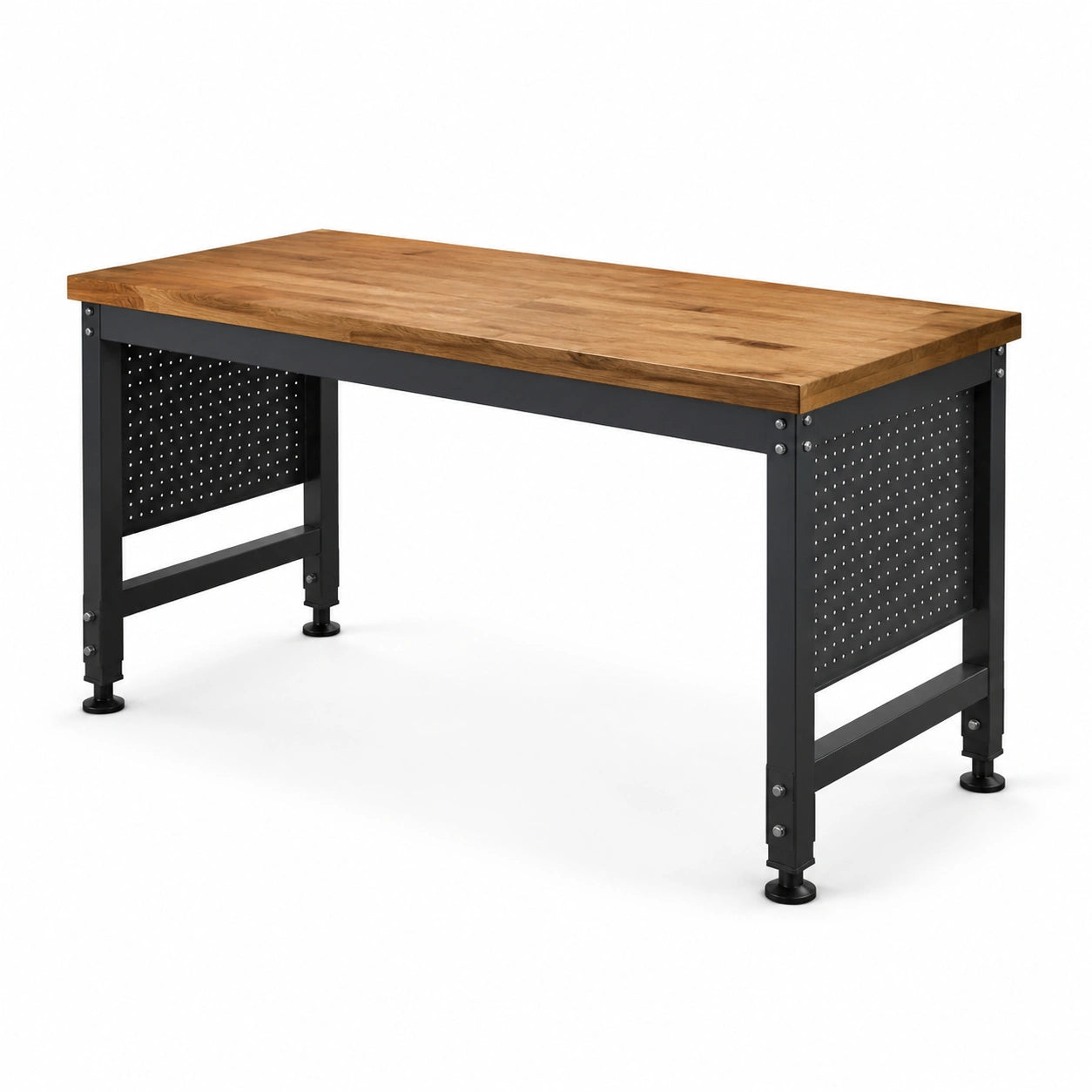 Mesa de trabajo de madera y acero 150 x 60 x 90 cm