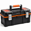 Caja de herramientas de polipropileno negro con asas metálicas 50x25x20 cm