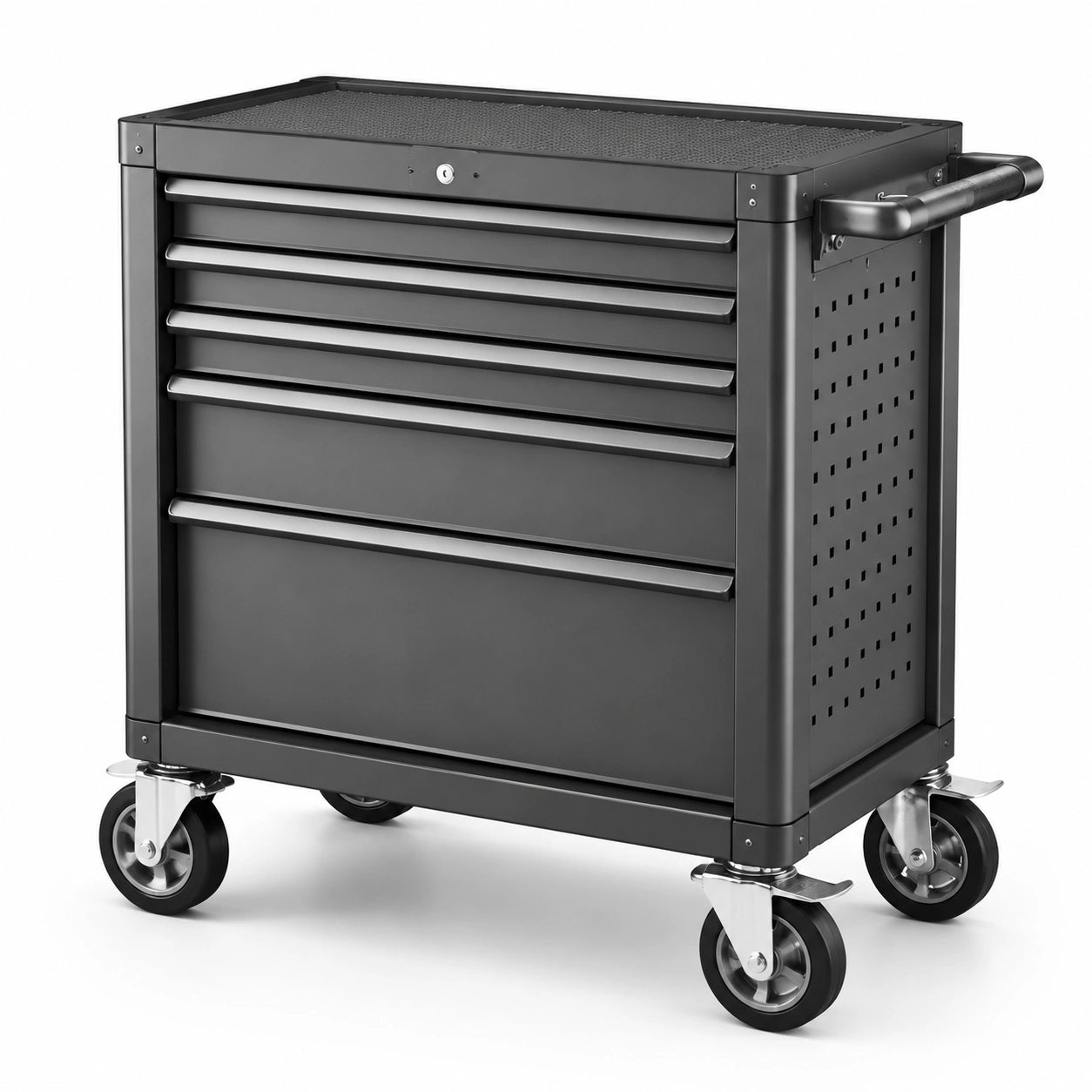 Carro de herramientas de metal 76 x 88 x 46 cm con ruedas de caucho
