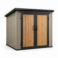 Cobertizo de resina y madera con puertas dobles 200x130x210 cm