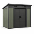 Cobertizo de resina PVC gris y verde 122x183x200 cm