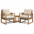 Conjunto de jardín con 2 sillones de madera y mesa auxiliar